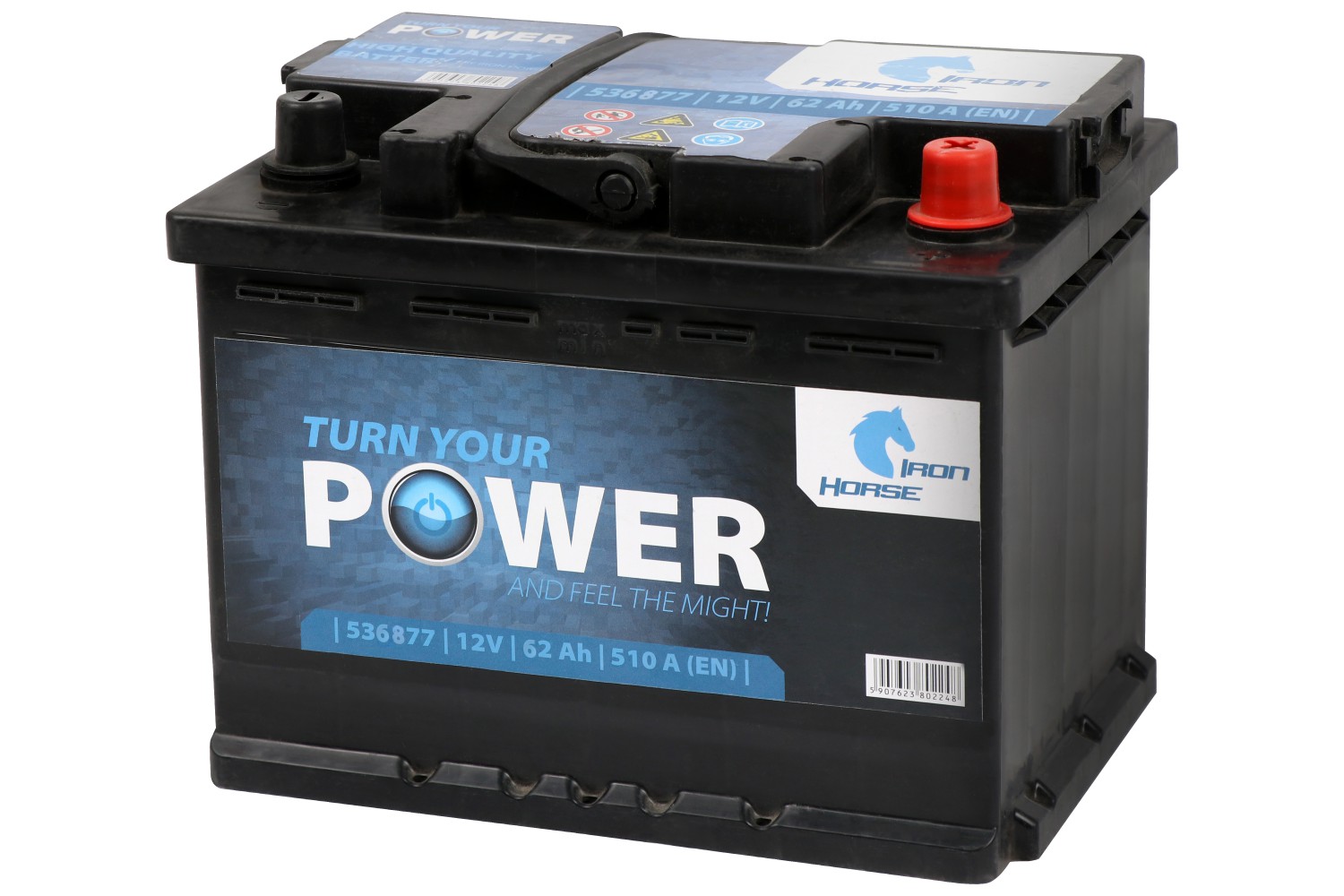 АКУМУЛЯТОРНА БАТАРЕЯ IRON HORSE НА РІДКОМУ ЕЛЕКТРОЛІТІ ВИКОРИСТОВУЮТЬСЯ ДЛЯ ЗАПУСКУ ПОРШНЕВИХ ДВИГУНІВ 12V 62 AH